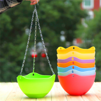 垂吊挂式pp树脂塑料吊盆挂盆吊兰彩色绿萝盆栽挂式小I6|随机4个装配件 大
