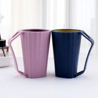 牙刷水杯小鱼杯家用北欧双层加厚防摔牙缸创意网红杯子M4|【热卖】组合（深蓝+藕粉）