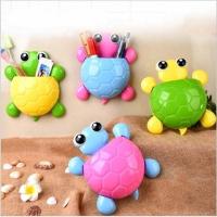 可爱强力吸盘牙刷架套装置物架牙膏架牙具架牙刷架子P6|【颜色随机】乌龟牙刷架带吸盘 3个装