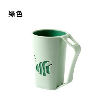 牙刷水杯小鱼杯家用北欧双层加厚防摔牙缸创意网红杯子M4|【小鱼杯】绿色
