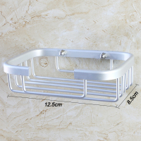 免打孔浴室置物架套装毛巾架收纳架卫生间置物架|打孔款（送配套螺丝） 太空铝大号厕纸盒4件套