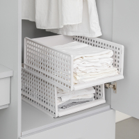 衣柜收纳神器收纳筐大学生宿舍分层隔板衣服抽屉式塑料箱子S8