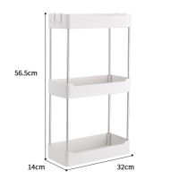 小浴室落地式置物架厕所洗漱台面整理架子沐浴露收纳架多层储物架|精致14cm白色3层