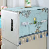冰箱罩北欧单双开门防水防油冰箱垫子盖布式C5|欧墨-浅蓝 70*170（双开门冰箱）