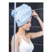 日本干发帽双层加厚吸水速干成人女长发擦头发毛巾P5|蓝色双层菠萝格干发帽