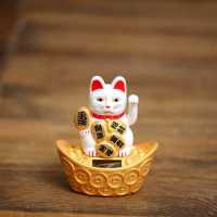 摆件中小号太阳能招手发财猫装饰摆设店铺开业创意礼品|元宝小号