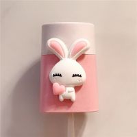 可爱卫生间吸壁式儿童壁挂牙刷杯子牙缸杯牙刷架S3|兔子款
