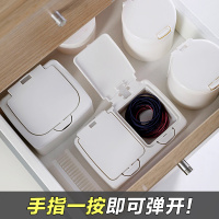 化妆棉棉签盒子带盖梳妆台桌面化妆品整理储物盒T1