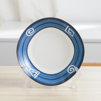 日式个性盘子家用创意网红菜盘碟子圆形早餐点心汤盘套装组合B5|TB-7英寸窝边盘1个装（火影）