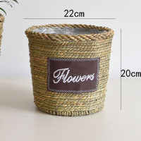 北欧草编藤编特大花篮篮子绿萝藤编创意编织竹编编制L5|倒锥形小号 中