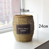 北欧草编藤编特大花篮篮子绿萝藤编创意编织竹编编制L5|中肚形小号 中