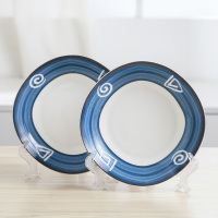 日式个性盘子家用创意网红菜盘碟子圆形早餐点心汤盘套装组合B5|TB-7英寸窝边盘2个装（火影）