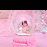 创意水晶球独角兽款音乐盒送男女朋友闺蜜儿童女孩子生日礼物女生E5|中号女孩帽子B彩灯+音乐 彩纸包装送小本册