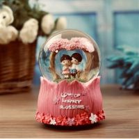 创意水晶球独角兽款音乐盒送男女朋友闺蜜儿童女孩子生日礼物女生E5|大号坐着彩灯+音乐+自动飘雪 彩纸包装送小本册