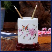 办公用品文房四宝书房装饰桌面收纳摆件教师节礼品I7|水点桃花+底座