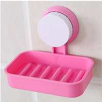 强力吸盘肥皂盒单层双层可选多规格新型无痕贴卫生间香皂盒置物架S4|粉色 双层