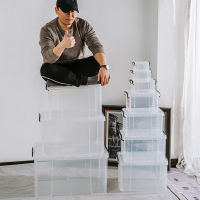 透明收纳箱塑料储物箱大中小号大号学生衣服书的箱子整理箱V1