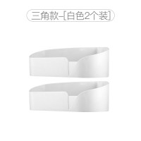 卫生间置物架壁挂浴室厕所洗手间洗漱台吸盘吸壁式免打孔厨房收纳|三角形-白色2个装