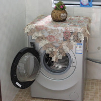 欧式全自动滚筒洗衣机盖巾单开门冰箱盖布双开门罩斗柜盖布G8|花颜粉 超大号(110*110cm)