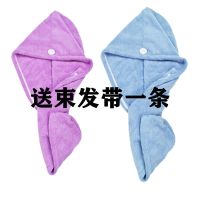 加厚干发帽吸水速干成人浴帽女干发巾吸水毛巾擦头发速干洗头帽|紫色+蓝色【送束发带】