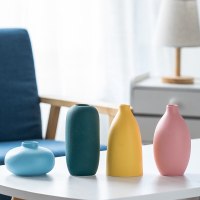 创意北欧轻奢风干花小花瓶装饰品客厅餐桌电视柜插花摆件Y0|彩迪【四件套】单瓶 中等