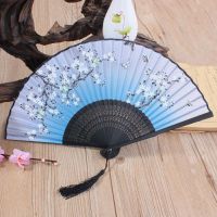 三生三世十里桃花日式折扇古典扇子古风礼品扇D7|梨花黑骨蓝