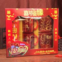 结婚牙刷对杯皂盒牙膏礼盒套装红色新娘嫁妆婚庆一对L7|亚克力款：牙杯+牙刷+皂盒（礼盒装）