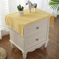 北欧ins风卧室床头柜盖布电视柜盖巾家用布罩多用小方巾桌布R0|北欧-黄色 50*90cm