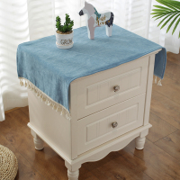 北欧ins风卧室床头柜盖布电视柜盖巾家用布罩多用小方巾桌布R0|北欧-蓝色 40*80cm