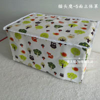 新款全包微波炉烤箱电炉罩防油保护套盖布盖巾现做O3|米白色猫头鹰-5面立体罩 52*40*33cm