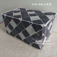 新款全包微波炉烤箱电炉罩防油保护套盖布盖巾现做O3|浅灰色方块-5面立体罩 45*28*24cm