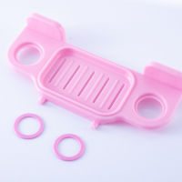 卫生间置物架壁挂浴室墙上免打孔能沐浴支挂架挂沐浴露肥皂盒G9|粉红色