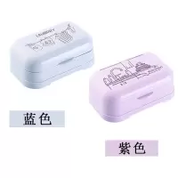 洗衣肥皂盒带盖便携大号卫生间沥水双层个性创意学生宿舍香皂盒|2个装【蓝+紫】