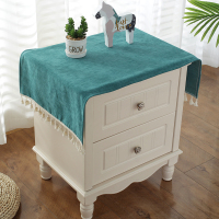 北欧ins风卧室床头柜盖布电视柜盖巾家用布罩多用小方巾桌布R0|北欧-绿色 45*90cm