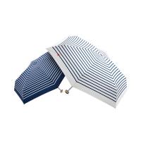轻折叠防晒遮阳 晴雨伞条纹心形印花太阳伞小巧便携出行