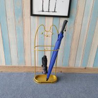 猫铁艺家用雨伞架挂折叠伞收纳架放伞桶伞架子筒玄关门口神器|金黄色