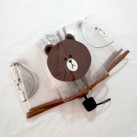 网红透明雨伞小熊可爱卡通哆啦a梦布朗折叠伞儿童男女学生便携带