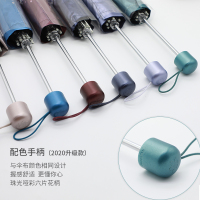 伞三折叠黑胶防晒防紫外线太阳伞轻遮阳两用晴雨伞铅笔伞女