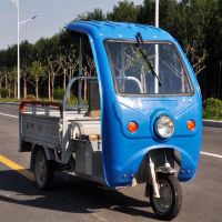 电动三轮车车棚驾驶室钢化玻璃全封闭车篷三轮车雨棚一一黄色