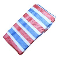 塑料加厚防水防雨布三色彩条布防尘防晒遮阳油布装修户外遮盖篷布|4米宽6米长[双面覆膜]