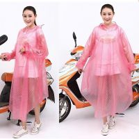 单人双人头盔双帽檐雨衣雨披水晶透明韩式带袖电动车通用套服风衣