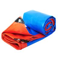 篷布防水防晒加厚遮雨遮阳布隔热防雨布塑料篷布雨棚帆布油布货车|加厚蓝橘色 3米(长)X3米(宽)面积9平方