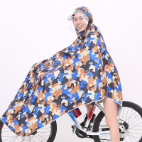 迷彩单双帽檐自行车雨衣单人电瓶车雨衣电动车雨衣摩托车雨披有袖