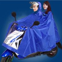 双人雨披雨衣 加大加厚牛津布男女双帽檐面罩雨衣 电瓶车摩托车