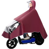 雨衣电动车摩托车面罩成人单人男女士双帽檐加大加厚雨披加厚雨衣