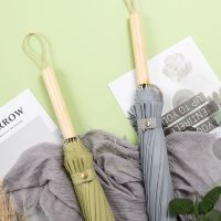 简约小清新自动长柄雨伞女ins晴雨两用学生大号大雨伞男女木柄伞