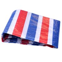 聚乙烯三色彩条布加厚防水防晒雨棚大棚阳台花油布帆布篷布防雨布|特厚款8米宽*10米长(包边打孔)