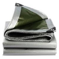 遮阳布户外防雨布防水布防晒布篷布隔热加厚油布遮雨蓬布塑料帆布|军绿银特厚款0.38毫米 2米x12米