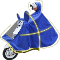 特大遮脚电动车雨衣双帽檐摩托车雨披单双人加大加厚头盔式电瓶车