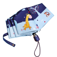 全自动收缩小学生黑胶卡通可爱太阳伞男女儿童三折叠晴雨两用雨伞